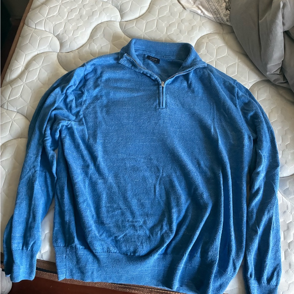 Men's JCrew Quarter-Zip Blue Sweater